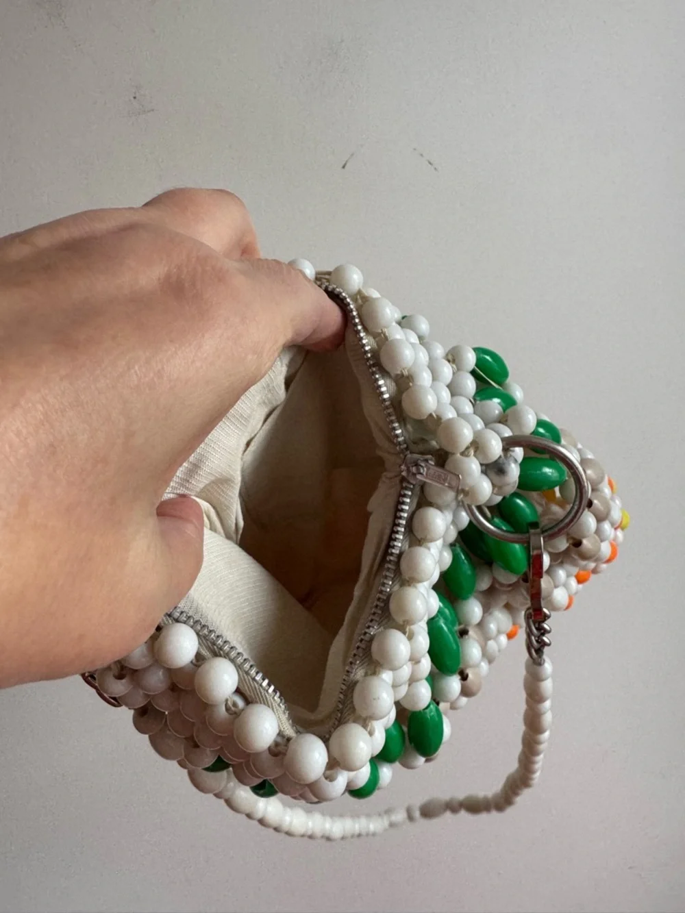 Vintage Safco Beaded Handbag Colorful Bubble Bead Purse 60s Japan Style - Picture 13 of 16